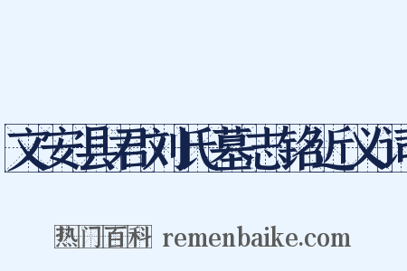 文安县君刘氏墓志铭近义词是什么意思的图片